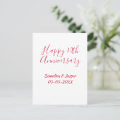 Carte Postale joyeux 10e anniversaire nom rouge rétro simple mod (Debout devant)