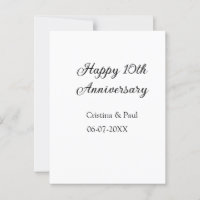 Joyeux 10ème anniversaire de mariage simple nom mi