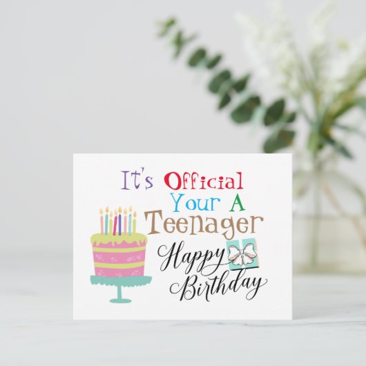 Carte Postale Joyeux 13 anniversaire (Debout devant)