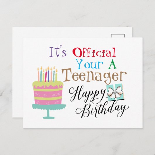 Carte Postale Joyeux 13 anniversaire (Devant / Derrière)