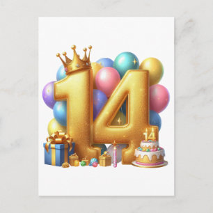 Carte Postale Joyeux 14e anniversaire