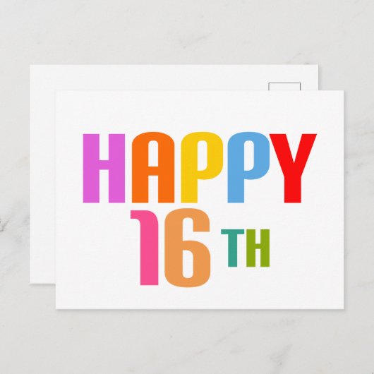 Carte Postale Joyeux 16e (Devant / Derrière)