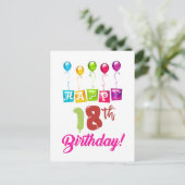 Carte Postale Joyeux 18ème Anniversaire (Debout devant)