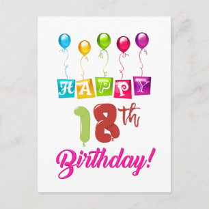 Carte Postale Joyeux 18ème anniversaire