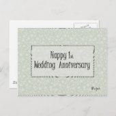 Carte Postale Joyeux 1er. Anniversaire mariage (Devant / Derrière)