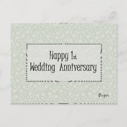 Carte Postale Joyeux 1er. Anniversaire mariage (Devant)