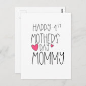 Carte Postale Joyeux 1ère Fête des Mères Maman (Devant / Derrière)