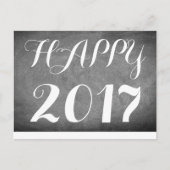 Carte Postale Joyeux 2017 écriture manuscrite Typographie noir b (Devant)
