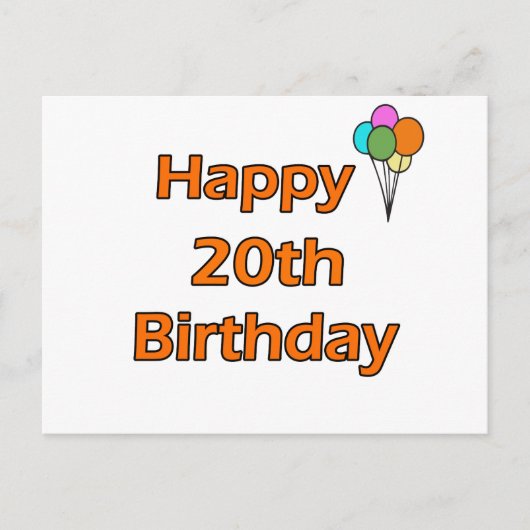 Carte Postale Joyeux 20e anniversaire (Devant)