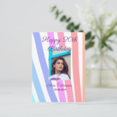 Carte Postale Joyeux 20e Anniversaire arc-en-ciel rustique boho (Debout devant)