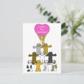 Carte Postale Joyeux 21e anniversaire Cartoon Cats. (Debout devant)