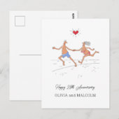 Carte Postale Joyeux 25 ans de mariage de raison aux jeunes mari (Devant / Derrière)