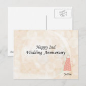 Carte Postale Joyeux 2e. Anniversaire mariage (Devant / Derrière)