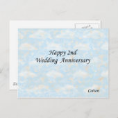 Carte Postale Joyeux 2e. Anniversaire mariage (Devant / Derrière)
