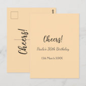 Carte Postale Joyeux 30e anniversaire nom date simple minimal (Devant / Derrière)