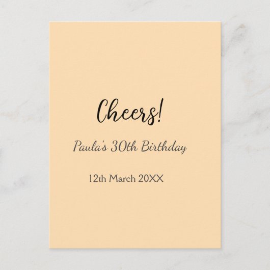 Carte Postale Joyeux 30e anniversaire nom date simple minimal (Devant)
