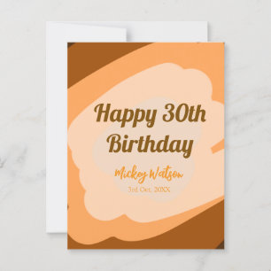 Carte Postale Joyeux 30e anniversaire rustique en bois Halloween