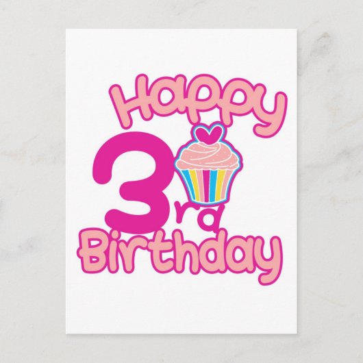 Carte Postale Joyeux 3e anniversaire ! (Devant)