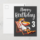 Carte Postale Joyeux 3e anniversaire (Devant / Derrière)