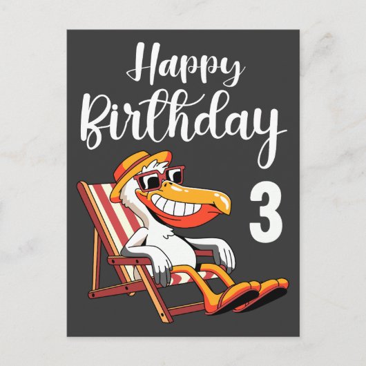 Carte Postale Joyeux 3e anniversaire (Devant)