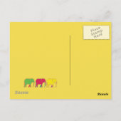 Carte Postale Joyeux 3e Anniversaire Éléphants Silhouette Néon (Dos)