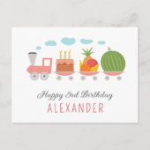 Carte Postale Joyeux 3e anniversaire mignonne Toy Train Cake Can (Devant)