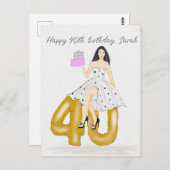 Carte Postale Joyeux 40e anniversaire (Devant / Derrière)