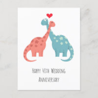 Joyeux 40e anniversaire Mariage mignon Dinosaures
