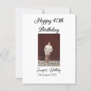 Carte Postale Joyeux 40e anniversaire photo moderne simple minim