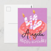 Carte Postale Joyeux 42e Anniversaire Gâteau Donut (Devant / Derrière)