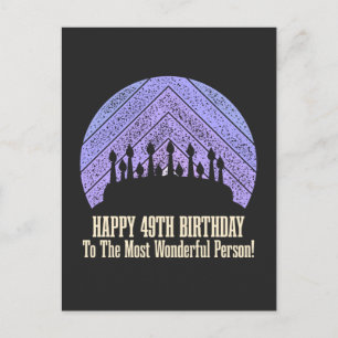 Carte Postale Joyeux 49e Anniversaire vœu citation dicton