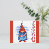 Carte Postale Joyeux 4 juillet Cute Gnome Liberté (Debout devant)