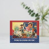 Carte Postale Joyeux 4 juillet. Enfants vintages (Debout devant)