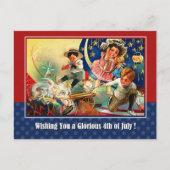 Carte Postale Joyeux 4 juillet. Enfants vintages (Devant)