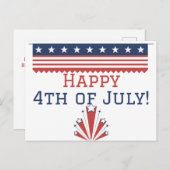 Carte Postale Joyeux 4 juillet fête de l'Indépendance (Devant / Derrière)