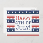 Carte Postale Joyeux 4 juillet fête de l'Indépendance (Devant / Derrière)