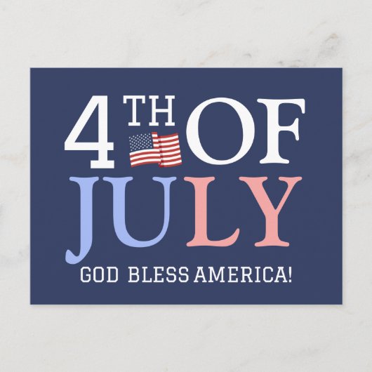 Carte Postale Joyeux 4 juillet fête de l'Indépendance (Devant)