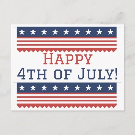 Carte Postale Joyeux 4 juillet fête de l'Indépendance  (Devant)