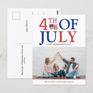Carte Postale Joyeux 4 juillet fête de l'indépendance photo de l
