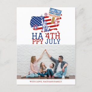 Carte Postale Joyeux 4 juillet fête de l'indépendance photo de l