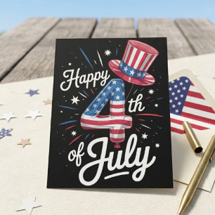 Carte Postale Joyeux 4 juillet Fête patriotique américaine Drape