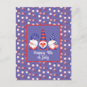 Carte Postale Joyeux 4 juillet Gnomes Rouge Blanc Bleu (Devant)