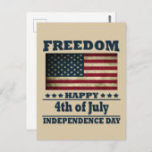 Carte Postale Joyeux 4 juillet jour de l'indépendance (Devant / Derrière)