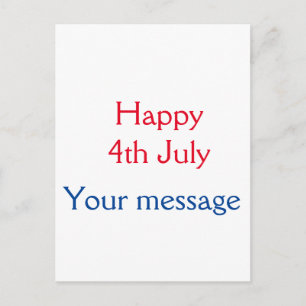 Carte Postale Joyeux 4 juillet jour de l'indépendance ajoutez no