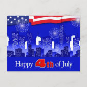 Carte Postale Joyeux 4 juillet. Patriotique (Devant)