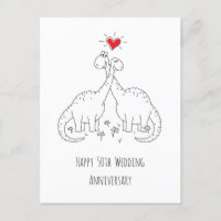 Joyeux 50e anniversaire de Mariage couple Dinosaur
