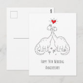 Carte Postale Joyeux 50e anniversaire de Mariage couple Dinosaur (Devant / Derrière)