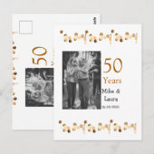 Carte Postale Joyeux 50e anniversaire de mariage couple nom date (Devant / Derrière)