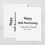 Carte Postale Joyeux 50e anniversaire nom couple date mariage (Devant / Derrière)