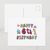 Carte Postale Joyeux 6ème anniversaire 6 ans surprise d'annivers (Devant / Derrière)